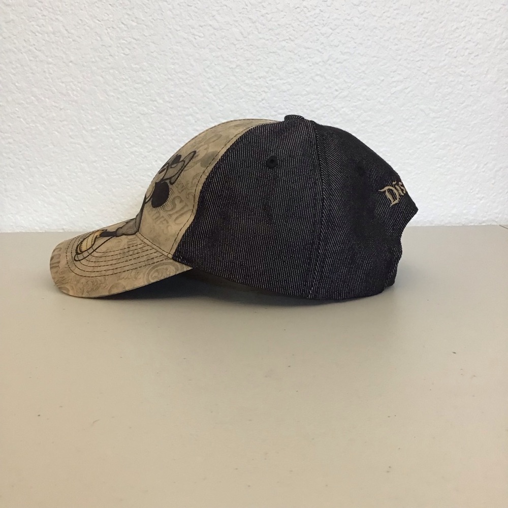 Disneyland Mickey Mouse Baseball Cap Steamboat Willy Women’s Black and Tan - Picture 2 of 8